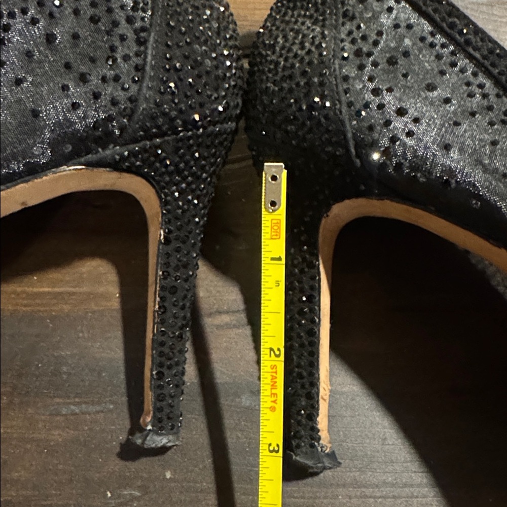ANTONIO MELANI Black Pointed Toe Rhinestone Pumps-Size 10 - Picture 8 of 9